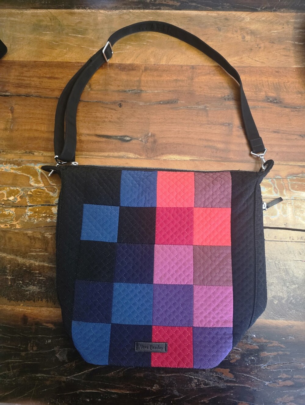 Vera Bradley Colorblock Hobo Crossbody Bag With Detachable Strap